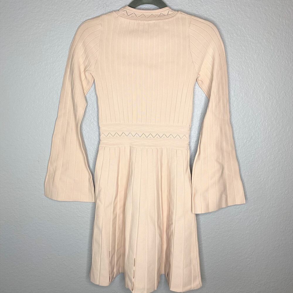 Sandro NWOT Terez Eyelet-Detail Knit Mini Dress S - Picture 10 of 12